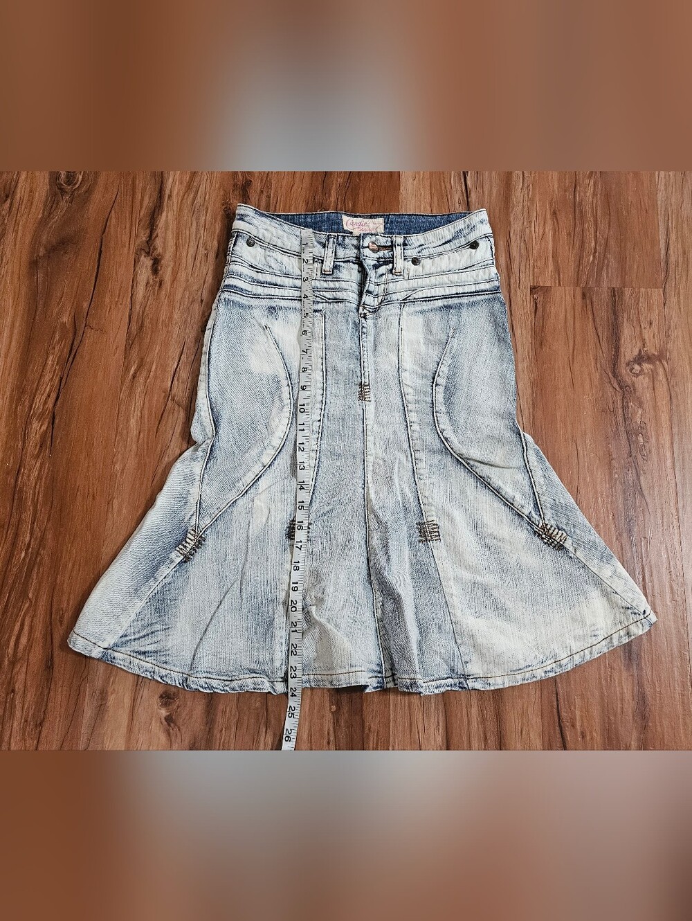 Vintage Candies Acid Wash Denim Flared Mermaid Skirt Size 1